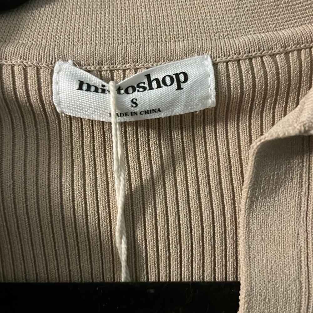 NEW Women's Cream Collar Long Sleeve Top S - Picture 2 of 5